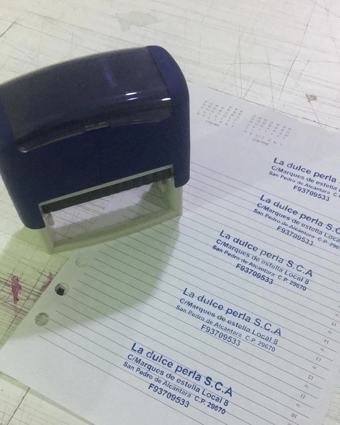 Self-inking stamp - client work 2 - Rótulos Eco Print
